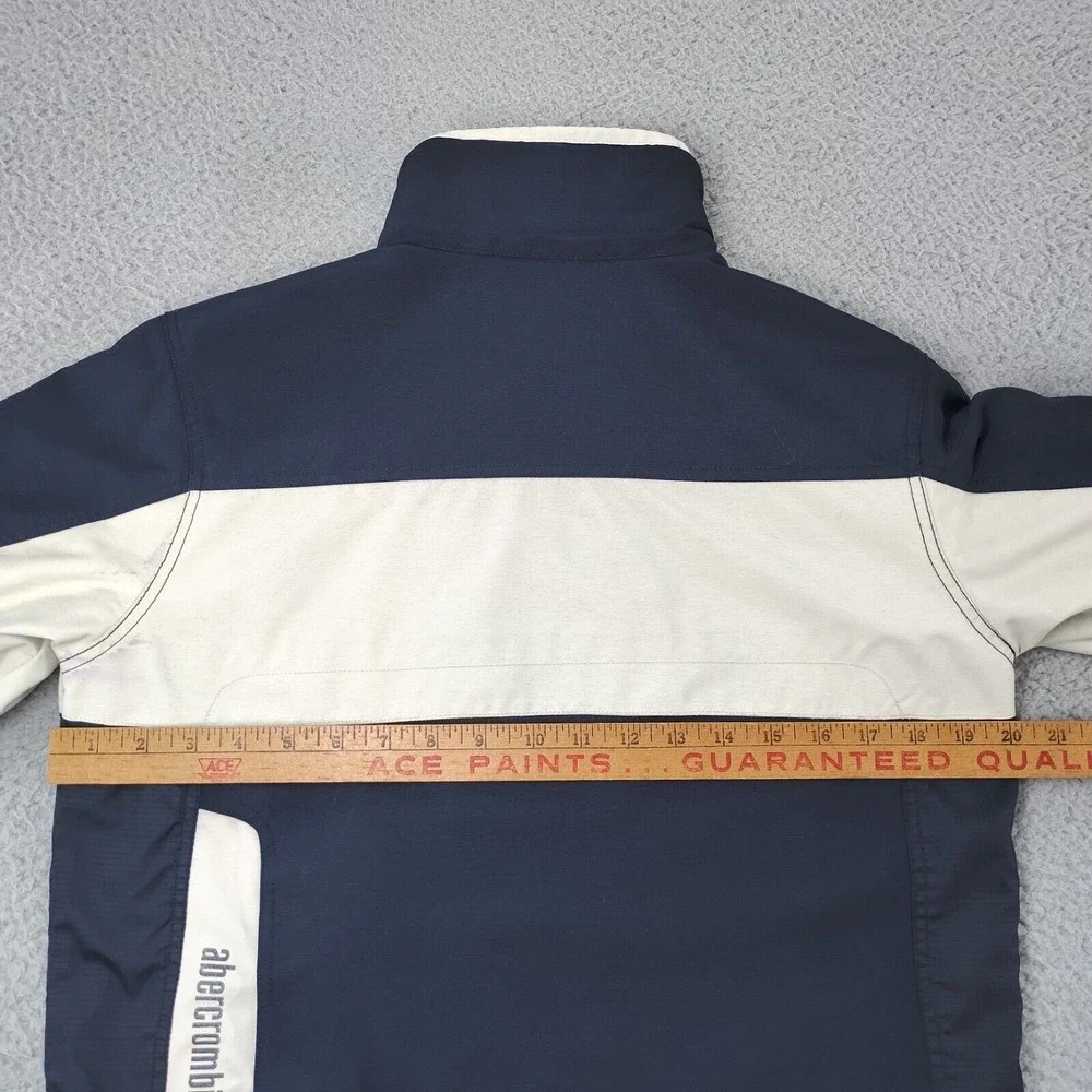 Abercrombie & Fitch Jacket Mens Medium Blue White 1892 Mountain Outerwear Zip-Up